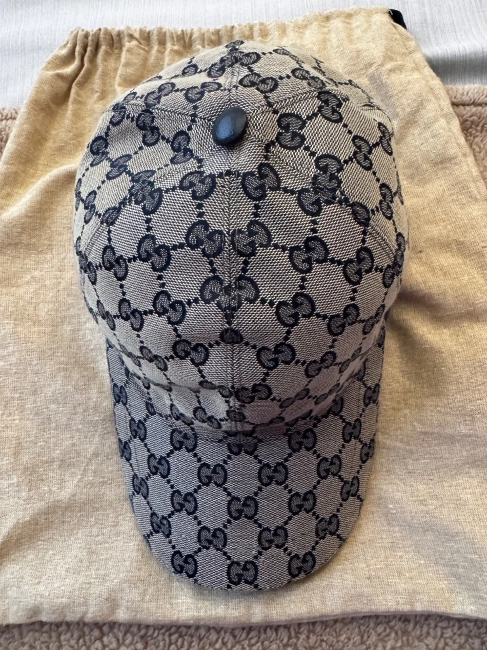 Gucci Navy Monogram baseball hat